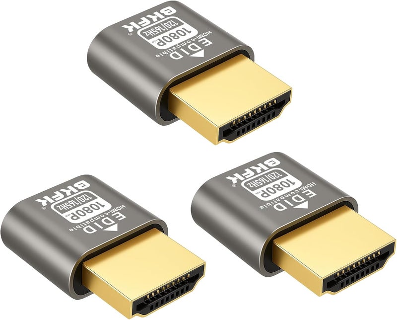 BKFK 1080P@165Hz HDR HDMI Dummy Plug, Headless Display Adapter,Virtual Monitor EDID Emulator,1920X1080@120/144/165Hz(1920X1080@120/165HZ-HDR-3P) - Image 1